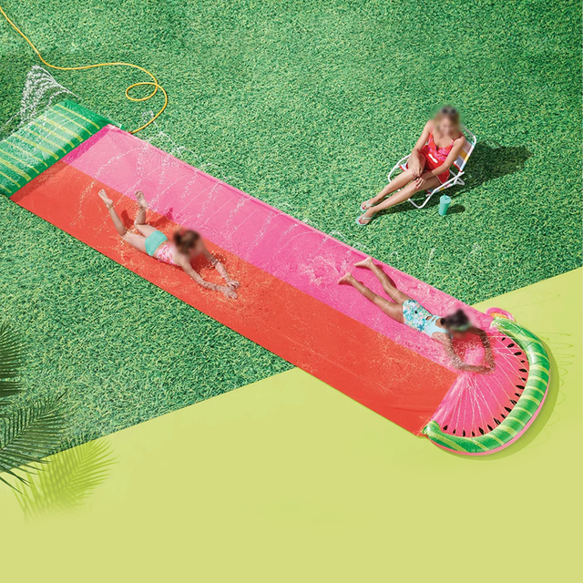 Outdoor Dual Racing Backyard PVC Watermelon Slide Summer Surfboard Funny Splash Pool
