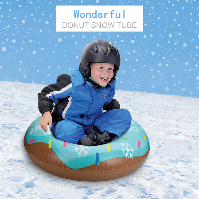 Skiing Snow Tube Inflatable Donut Snow Sled With Rapid Valves Heavy Duty For Adults Kids Slippery Grass Sand Float Skiing Board