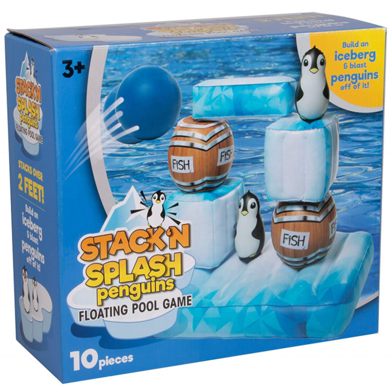 Splash Penguins Floating Pool Game - Build It, Hit It, Knock It Down! - water party toys