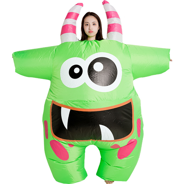 New Design Parent-child Party Cute Funny Weird Performance Costumes Cosplay Adult Cartoon Inflatable Big Mouth Monster Costume