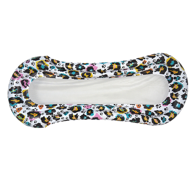 Good quality leopard print design Inflatable Pool Float with Mesh Kids And Adults Outdoor Summer Water Party