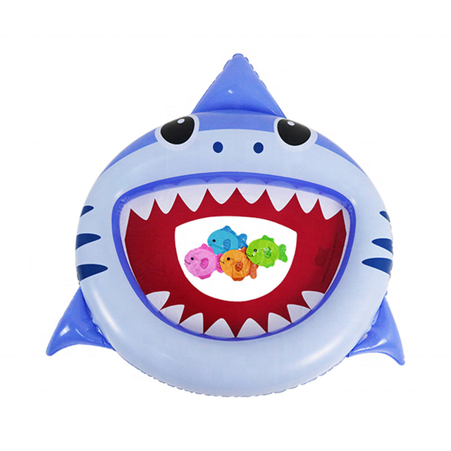 Inflatable Shark Toss Game Target Toys with small Fishes Water Toys for Kids Pool float toys