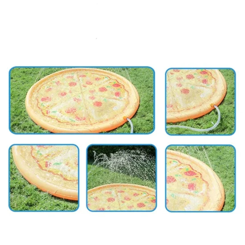 Sprinkler Pad for Kids Pizza Design Splash Play Mat Kids Sprinkler & Splash Pool ,Inflatable Sprinkler Water Toys