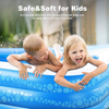 Inflatable Pool, 117" X 69"X 21" Family Swimming Pool for Kids Full-Sized Inflatable Blow Up Kiddie Pool for Ages 3+