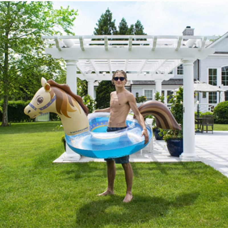 inflatable swimming pool ring Horse Glitter Inflatable Pool Ring for adult summer pool float