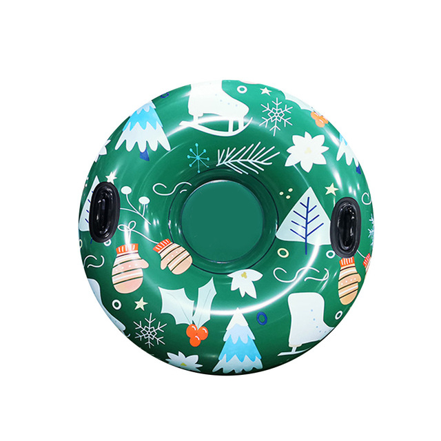 High Quality Christmas theme PVC inflatable ski ring for kids adults high elasticity and cold inflatable ski ring Snow Scooter Snow tube
