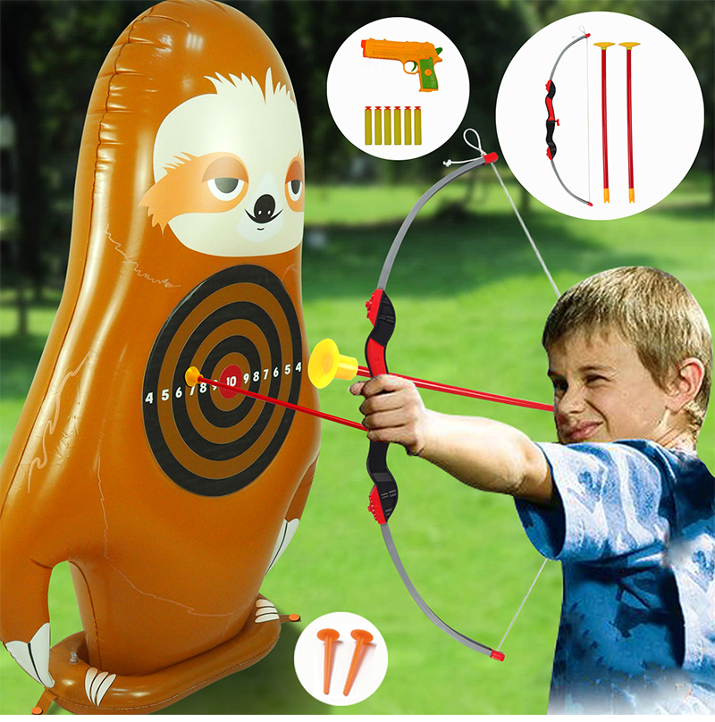 PVC Kids Garden Dart Game Set Inflatable Eco-Friendly Brown Bradypode Dart Game Set Toys