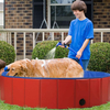 Foldable Dog Paddling Pool Puppy Cats Swimming Bathing Tub Pet Children Kid Ball Water Ponds