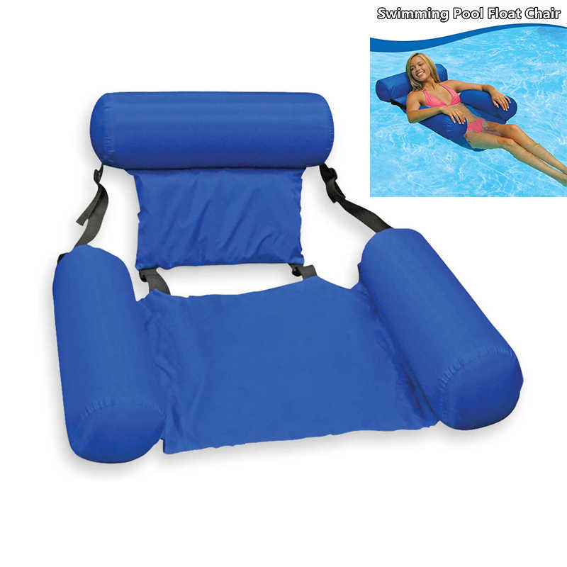 Swimming Pool Float Chair Summer Inflatable Foldable Floating Row Beach Swimming Pool Water Hammock Chair