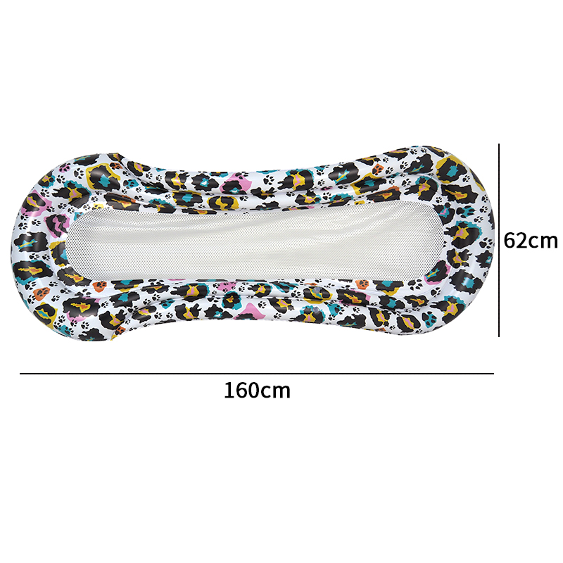 Good quality leopard print design Inflatable Pool Float with Mesh Kids And Adults Outdoor Summer Water Party