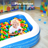 Inflatable Pool, 117" X 69"X 21" Family Swimming Pool for Kids Full-Sized Inflatable Blow Up Kiddie Pool for Ages 3+