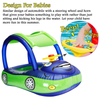 Baby Inflatable Pool Float with Canopy, Car Shaped Swim Float Boat with Sunshade for Toddler Pool Float