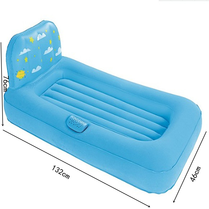 Comfortable and Custom Inflatable Funny Flocked Soft Sleeping Kids Airbed Air Mat for Children with sleeping light