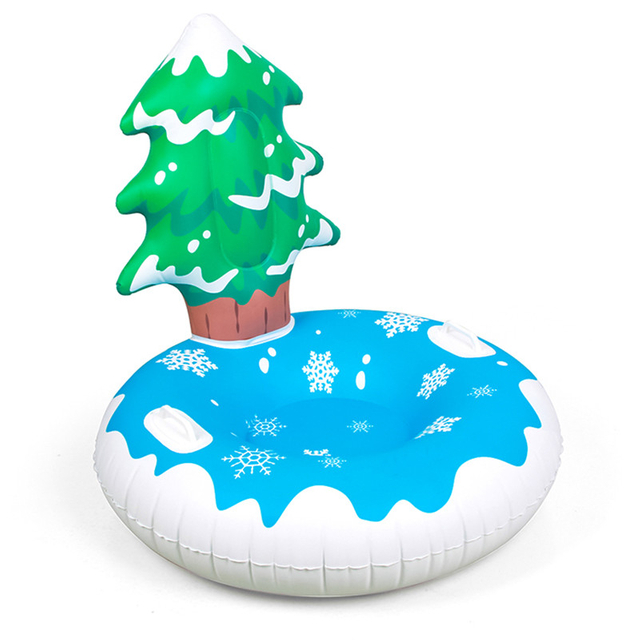 Outdoor game Custom Cedar Adult Inflatable Skiing Winter Plastic Snow Sled Tube With Two Grab Handles 