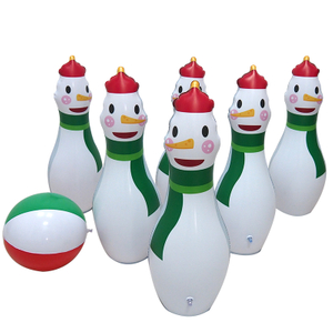 Inflatable Christmas Party Snowman Bowling Set Toys for Kids