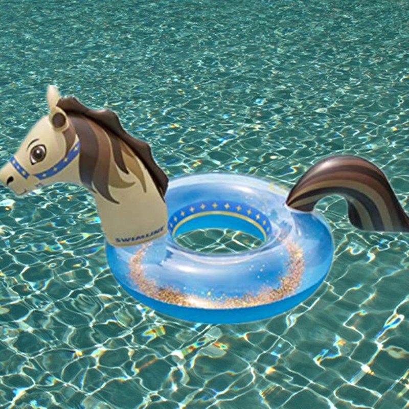 inflatable swimming pool ring Horse Glitter Inflatable Pool Ring for adult summer pool float