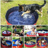 Foldable Dog Paddling Pool Puppy Cats Swimming Bathing Tub Pet Children Kid Ball Water Ponds
