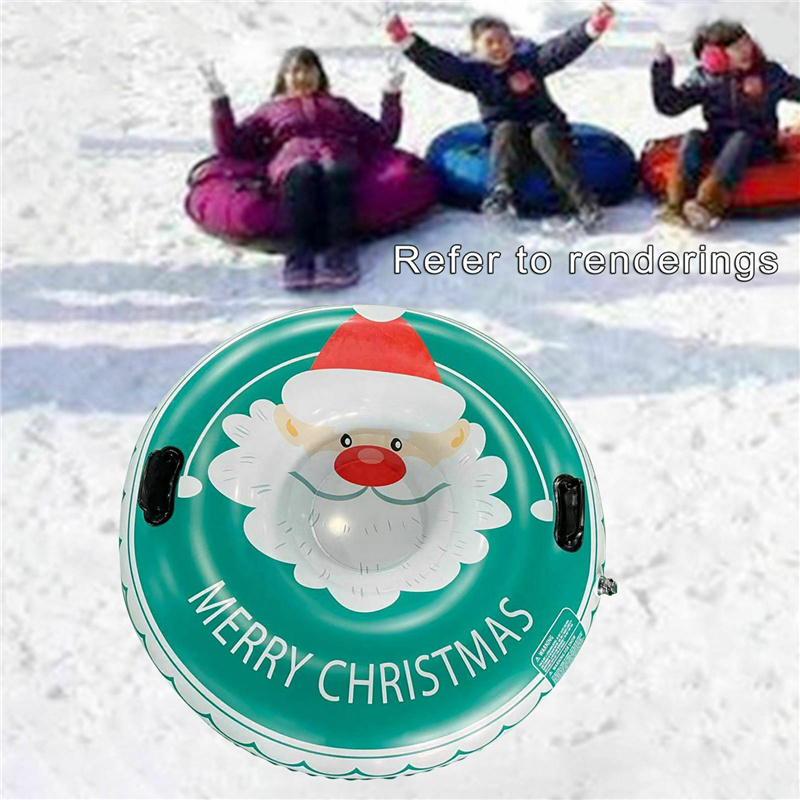 IN STOCK 47 inch snow tube inflatable sleds & Christmas snow tubes Santa Claus print heavy duty hard bottom snow tube